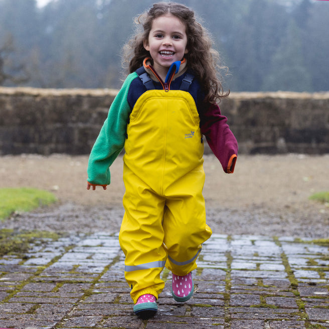 Puddleflex Waterproof Fleece Lined Dungarees Yellow
